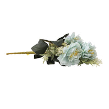 Load image into Gallery viewer, Artificial Flower - Peony Bouquet, Soft Sky, 1 Sprig