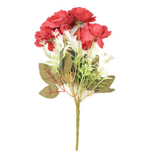 Load image into Gallery viewer, Artificial Flower - Peony Bouquet, Ruby Red, 1 Sprig