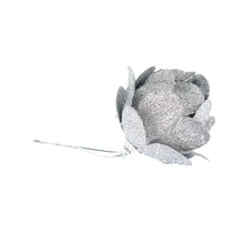 Load image into Gallery viewer, Christmas Decoration - Hanging Glitter Flowers, Silver, 23Cmx6Cmx6Cm, 4Pcs