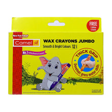 Load image into Gallery viewer, Camel Jumbo Wax Crayons - 12 shades
