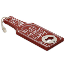 Load image into Gallery viewer, Bottle Opener God Loves Us, 20x7x5cm - Red
