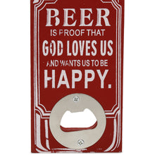 Load image into Gallery viewer, Bottle Opener God Loves Us, 20x7x5cm - Red
