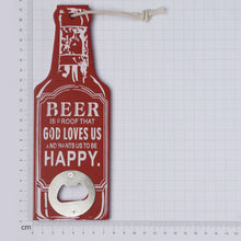 Load image into Gallery viewer, Bottle Opener God Loves Us, 20x7x5cm - Red
