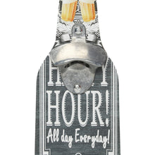 Load image into Gallery viewer, Bottle Opener Happy Hour, 30x9x1cm - Black
