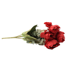 Load image into Gallery viewer, Artificial Flower - Peony Bunch, Cherry Red, 1 Sprig
