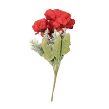 Load image into Gallery viewer, Artificial Flower - Peony Bunch, Cherry Red, 1 Sprig
