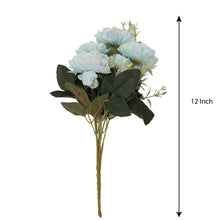 Load image into Gallery viewer, Artificial Flower - Peony Bouquet, Soft Sky, 1 Sprig
