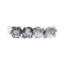 Load image into Gallery viewer, Christmas Decoration - Hanging Glitter Flowers, Silver, 23Cmx6Cmx6Cm, 4Pcs
