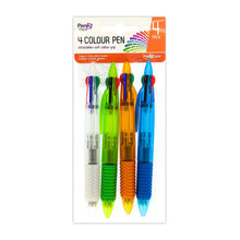 Load image into Gallery viewer, 4 colour Ball Point Pen - 4 pieces in a pack
